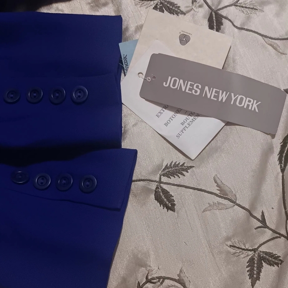 Jones New York Blazer Women Royal Blue Sz6 Pure New Wool Ejecutive Jacket - Picture 10 of 13